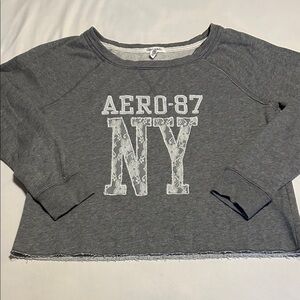 Aeropostale Gray and White Sweatshirt
